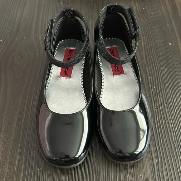 NWT Rachel Shoes Selene Black Patent Flats - Picture 1 of 5